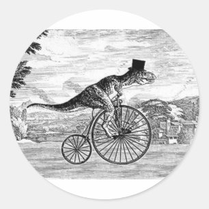 Gentleman T-Rex's Sunday Ride Classic Round Sticker