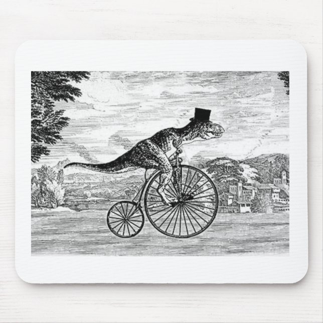 Gentleman T-Rex's Sunday Ride Mouse Mat (Front)