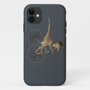 Gentleman Velociraptor Riding A Unicicyle iPhone 11 Case