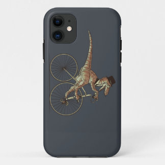 Gentleman Velociraptor Riding A Unicicyle iPhone 11 Case