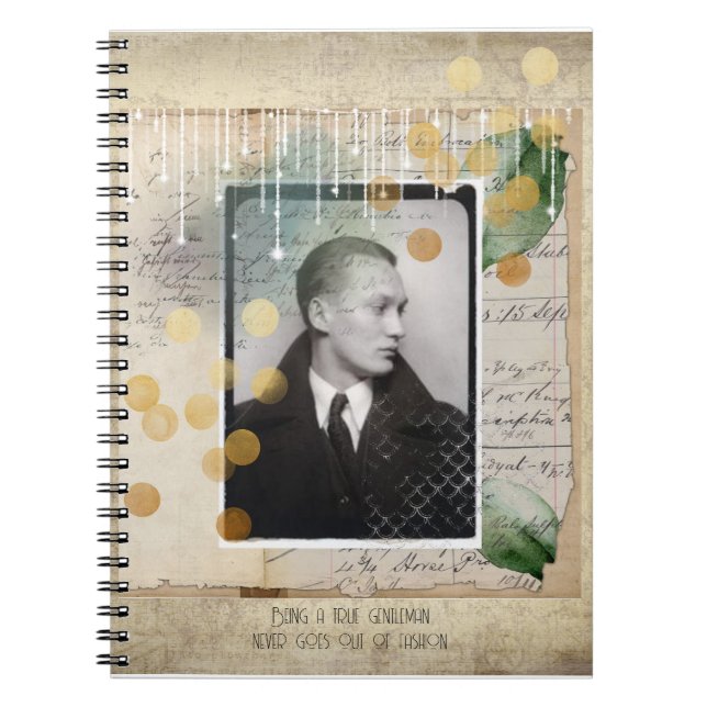 Gentleman Vintage design with quote Notebook (Front)