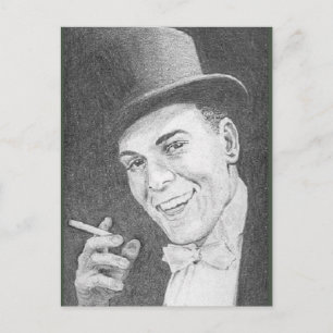 Gentleman with Cigarette drawn in pencil in 2004  Postcard