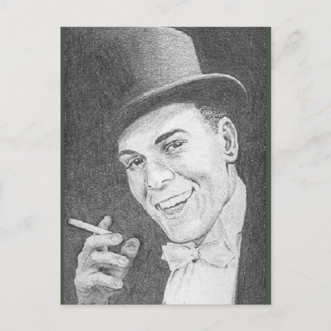 Gentleman with Cigarette drawn in pencil in 2004  Postcard (Front)