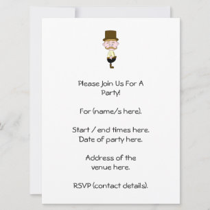 Gentleman with Moustache and Top Hat. Invitation