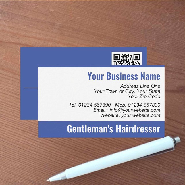 Gentleman's Hairdressing QR Code Business Card (Creator Uploaded)