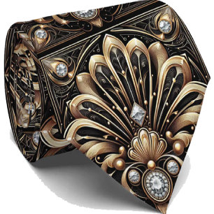 Gentleman's Tie   Art Deco Faux Diamond Neck Ties