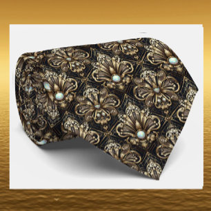 Gentleman's Tie Art Deco Faux Diamond Neck Ties