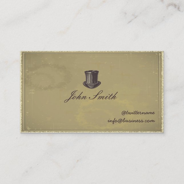 Gentleman's Top Hat Calling Card business card (Front)