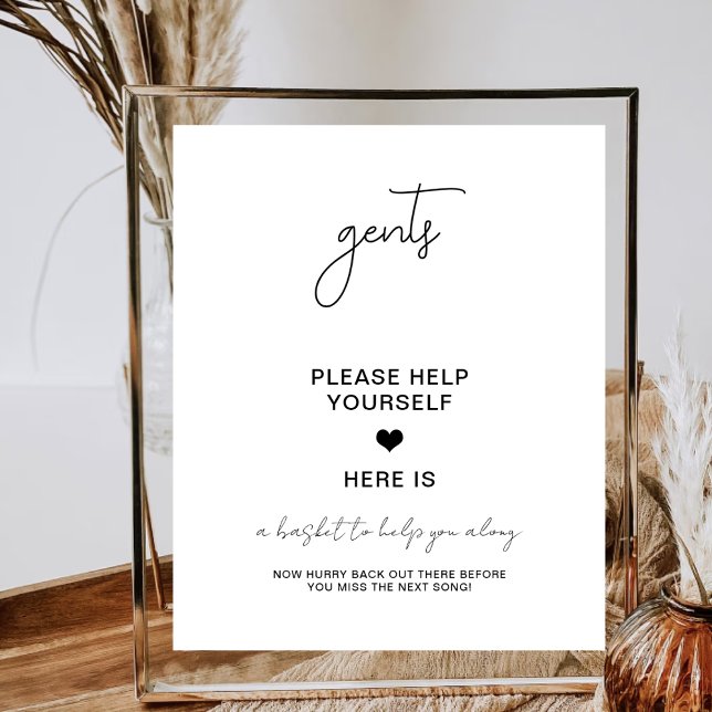 Gentlemen Bathroom Compliments Wedding Party Poster (Creator Uploaded)