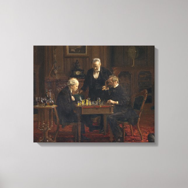 Gentlemen Playing a Game of Chess (Thomas Eakins) Canvas Print (Front)