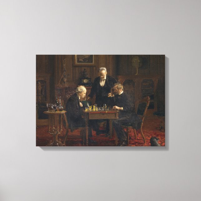 Gentlemen Playing a Game of Chess (Thomas Eakins) Canvas Print (Front)