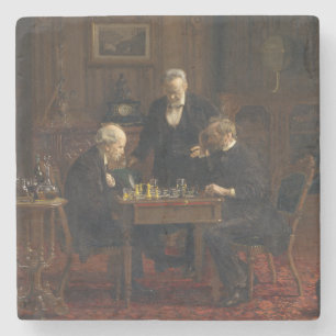 Gentlemen Playing a Game of Chess (Thomas Eakins) Stone Coaster