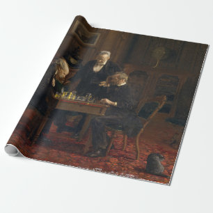 Gentlemen Playing a Game of Chess (Thomas Eakins) Wrapping Paper