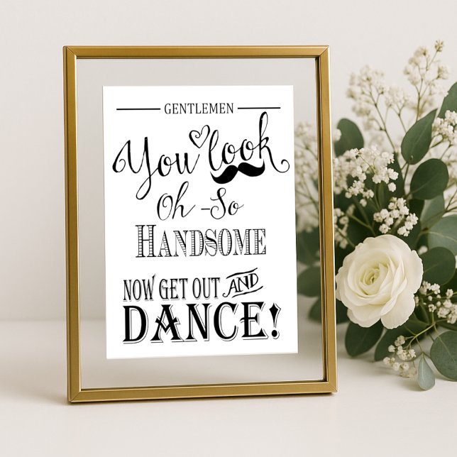 Gentlemen’s Bathroom Wedding Sign modern moustache (Creator Uploaded)