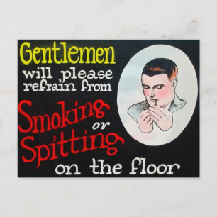 Gentlemen Will Please Refrain from Smoking Postcard