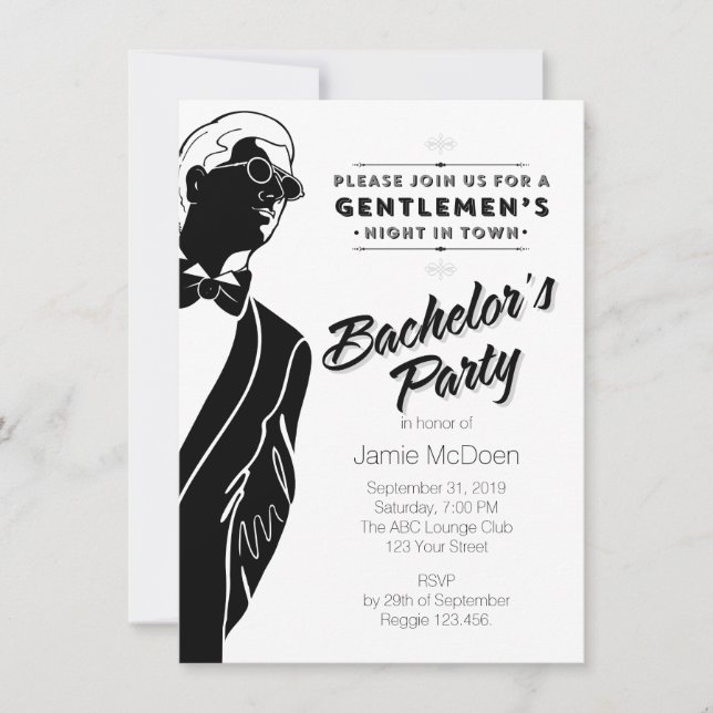 Gentlemen's Bachelor's Party Invitation (Front)