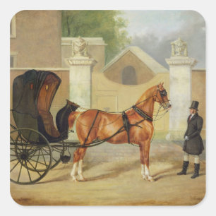 Gentlemen's Carriages: A Cabriolet, c.1820-30 (oil Square Sticker
