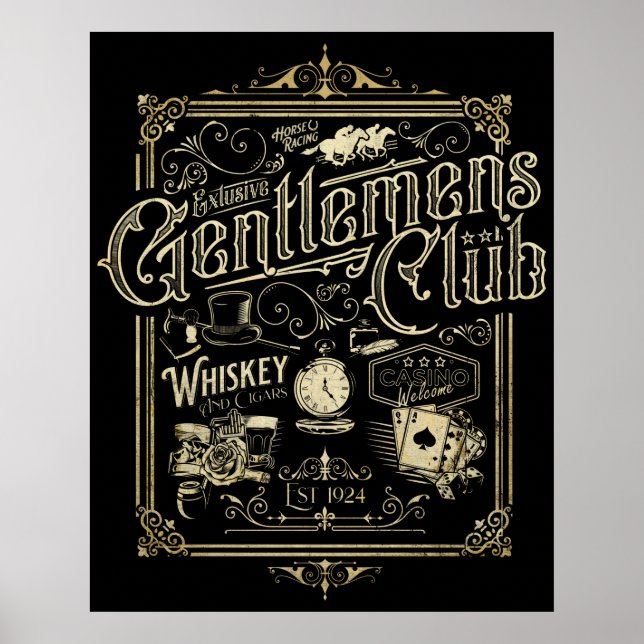 Gentlemen's Club Retro Poster (Front)