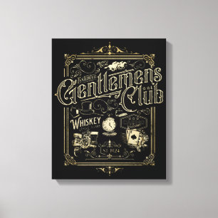 Gentlemen's Club Retro Poster Canvas Print