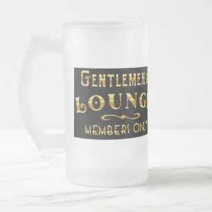 Gentlemen's Lounge Frosted Glass Beer Mug