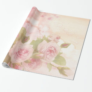 Gently Pink Roses Pattern Wrapping Paper