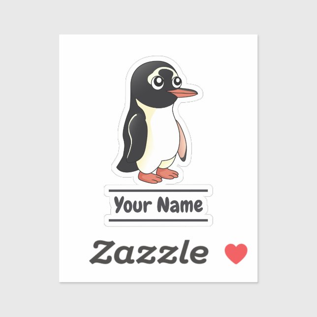 Gentoo Penguin cartoon with custom text (Sheet)