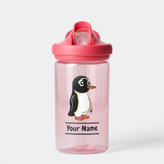 Gentoo Penguin cartoon with custom text Water Bottle
