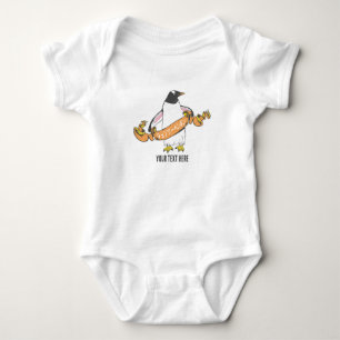 Gentoo penguin Japanese writing Kanji Baby Bodysuit