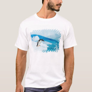 gentoo penguin, Pygoscelis Papua, jumping off T-Shirt