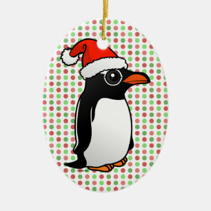 Gentoo Penguin Santa Ceramic Tree Decoration