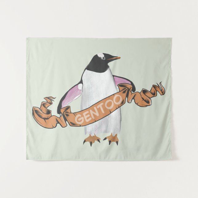 Gentoo penguin tapestry (Front (Horizontal))