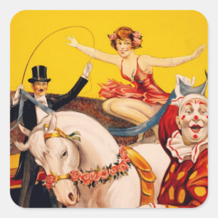 Gentry Bros. Circus Poster ft. Miss Louise Hilton Square Sticker
