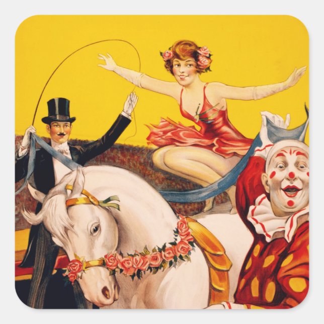 Gentry Bros. Circus Poster ft. Miss Louise Hilton Square Sticker (Front)