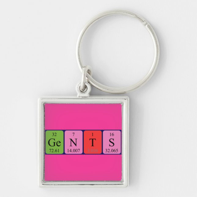 Gents periodic table keyring (Front)