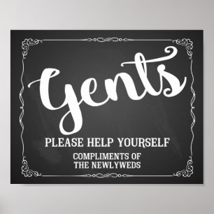 Gents restroom sign - toiletries basket sign