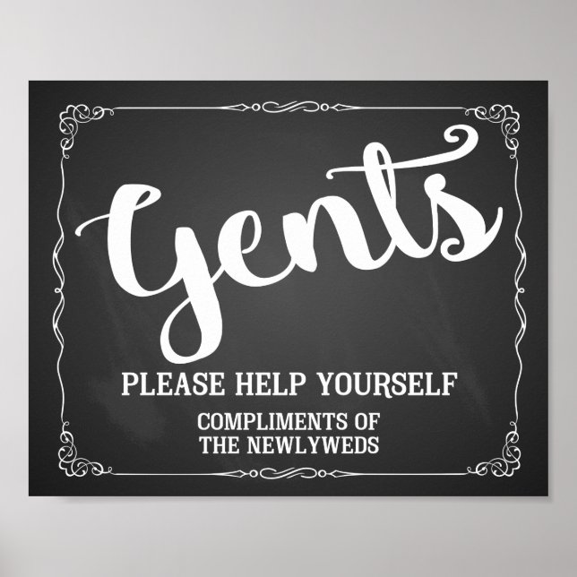 Gents restroom sign - toiletries basket sign (Front)