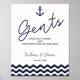 Gents restroom sign - toiletries basket sign