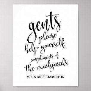 Gents Wedding Bathroom Basket 8x10 Sign