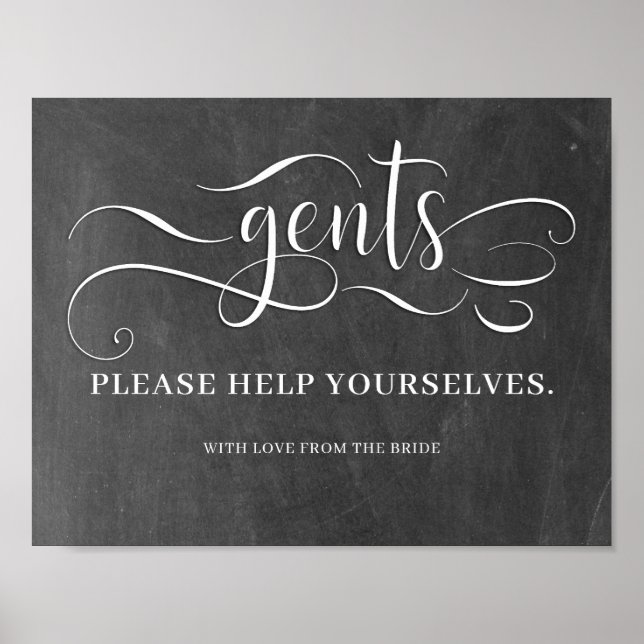 Gents Wedding Bathroom Sign (Front)