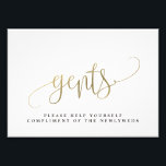Gents Wedding Bathroom Sign Choose Your Size<br><div class="desc">Plan a stylish celebration with this modern invitation that your guests will adore. 
Design by © berryberrysweet . Printable digital files are available! Visit our website at www.berryberrysweet.com for more details!</div>