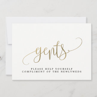 Gents Wedding Bathroom Sign - Lovely Calligraphy