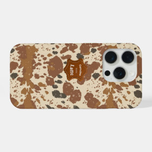 Genuine 100% Latte Mug   Cowhide Coffee Aesthetic iPhone 15 Pro Case