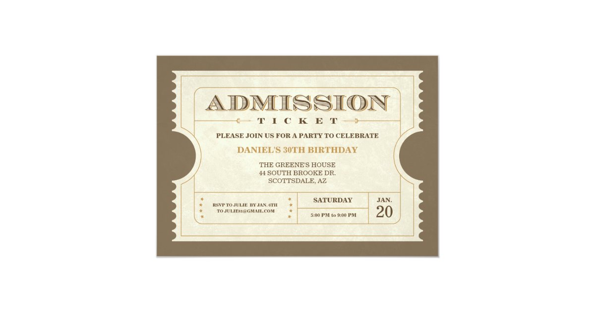 Admission Ticket Invitations 5