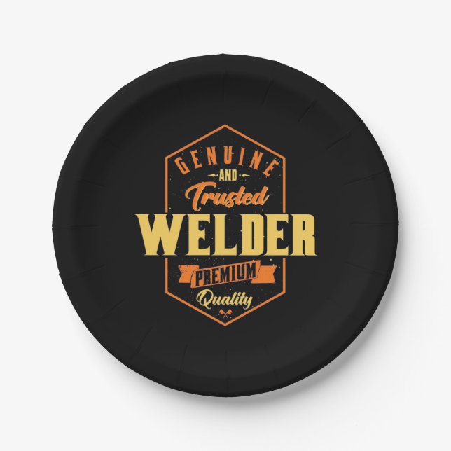 Genuine And Trusted Welder Paper Plate (Front)