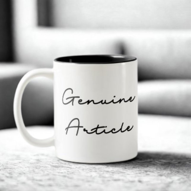 Genuine Article Quote Two-Tone Coffee Mug (Creator Uploaded)