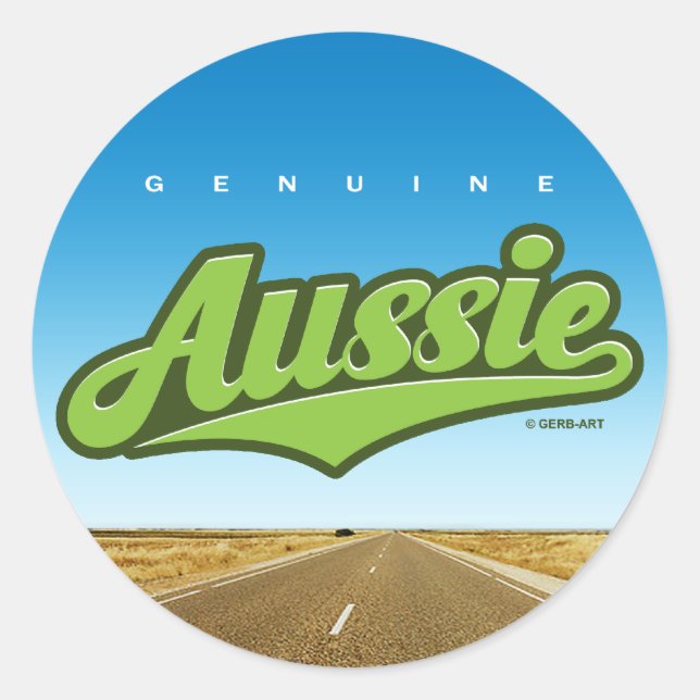 Genuine Aussie - sticker (green/outback) (Front)