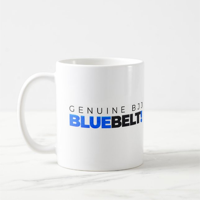 Genuine BJJ Blue Belt (Brazilian Jiu Jitsu) Coffee Mug (Left)
