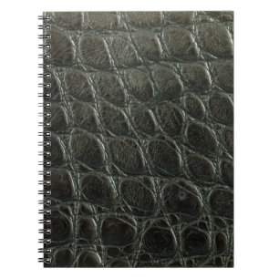 Genuine black alligator leather texture, close up  notebook
