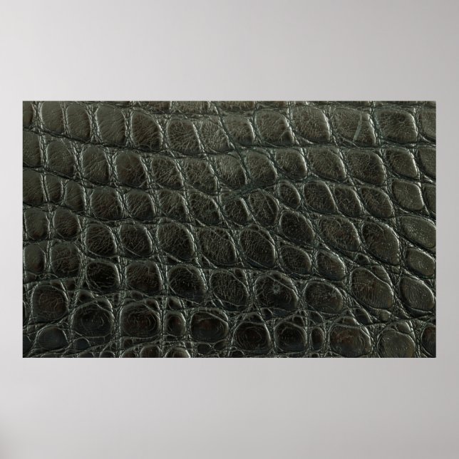 Genuine black alligator leather texture, close up  poster (Front)