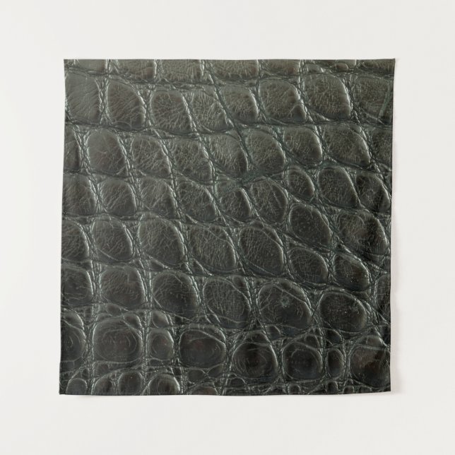 Genuine black alligator leather texture, close up  tapestry (Front)